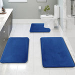 tapis bain gris uni doux moderne adhésif ensemble trois pièces chambre salle bain