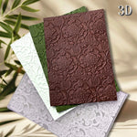 dossiers relief 3d floral vert blanc marron gris vintage scrapbooking embossé materiau pp