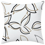 lot coussins décoratifs géométriques blanc noir beige canapé salon moderne polyester