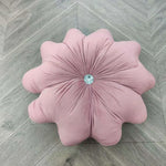 coussin décoratif velours motif fleur six pétales moderne lavable lit chambre