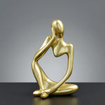 statuettes decoratives abstraites modernes or resine lisses minimaliste ornement maison