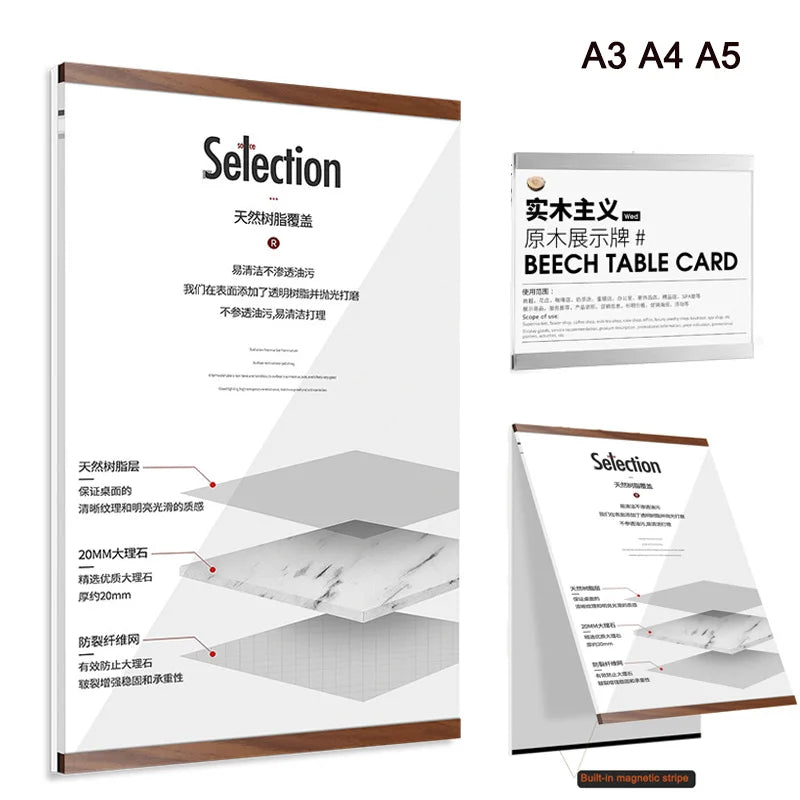 cadres photo modernes bois blanc brun texture naturelle a3 a4 a5 minimaliste