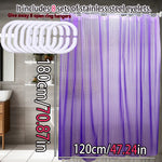 rideau douche violet rayures horizontales moderne inox suspension large choix dimensions