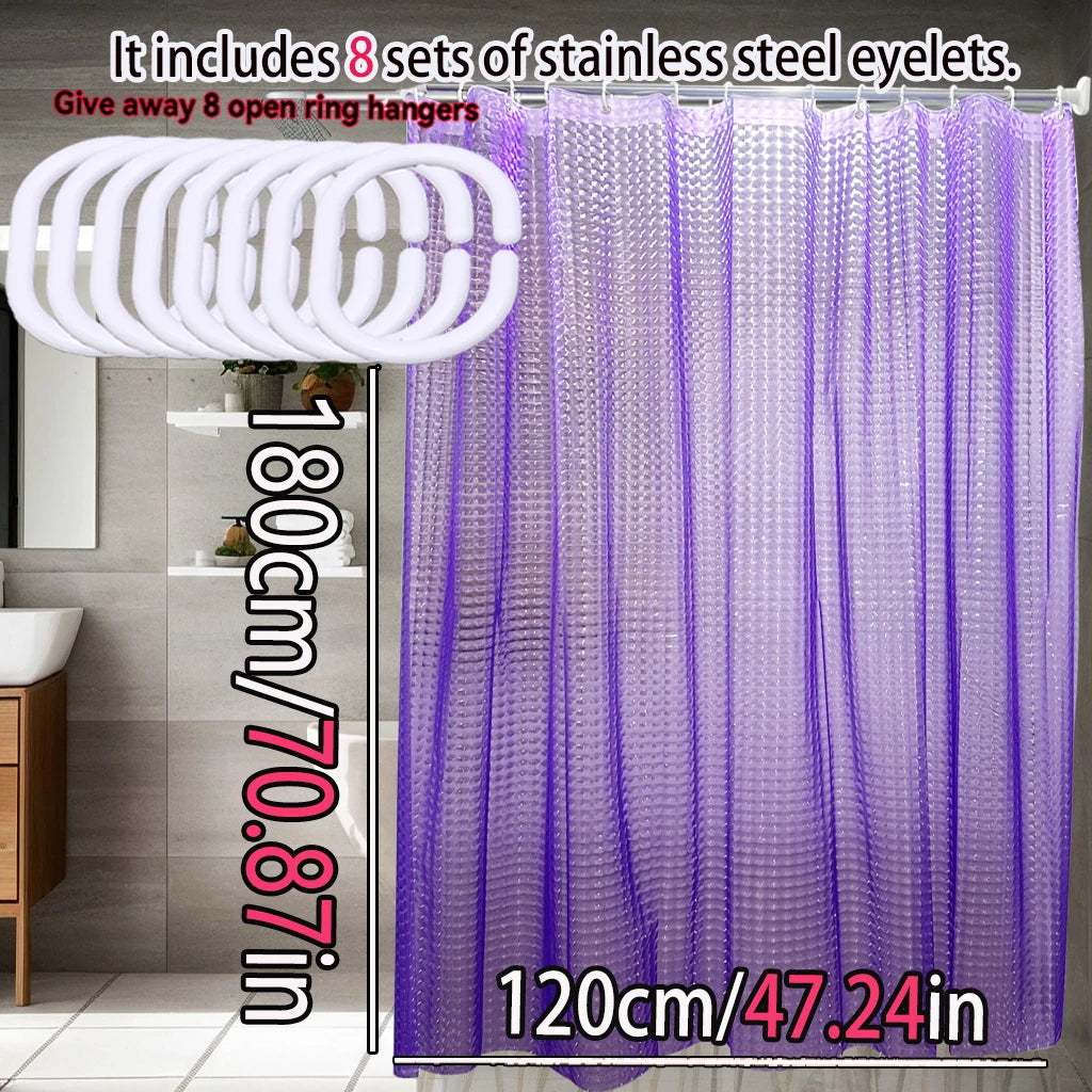 rideau douche violet rayures horizontales moderne inox suspension large choix dimensions