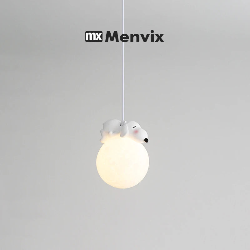 lampe suspendue animaux ours chien moderne intérieur enfant chambre salon blanc