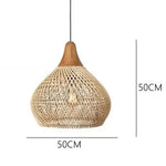 lampe suspendue tressée bohème vintage semi transparente 50cm 40cm chambre salon