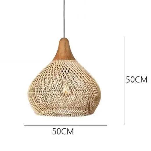 lampe suspendue tressée bohème vintage semi transparente 50cm 40cm chambre salon