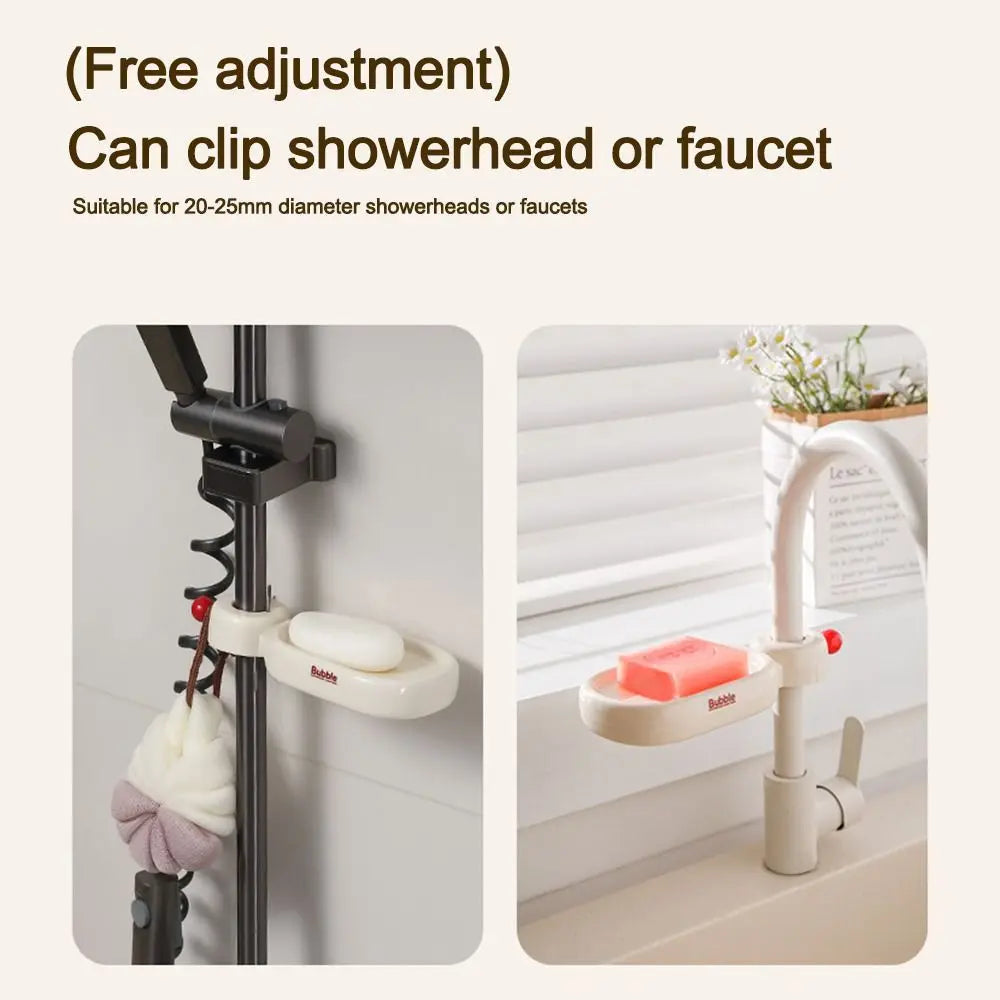 porte savon coulissant clips réglable blanc rose jaune moderne salle bain auto drainant