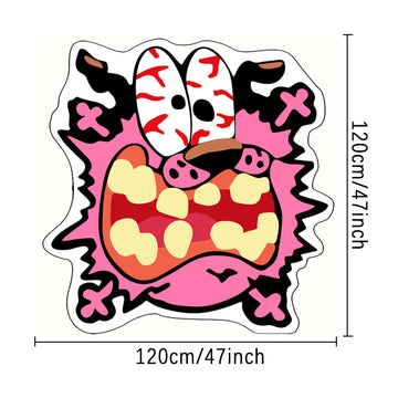 tapis dessin animé polyester antidérapant moderne rose noir blanc orange