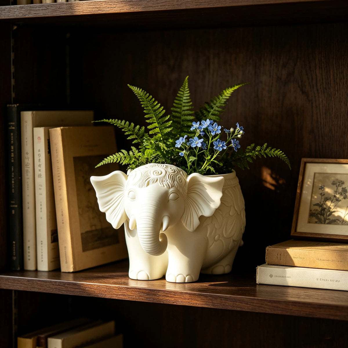 pots fleurs silicone forme éléphant relief floral diverses plantes verte fleurs cactus succulentes opacité