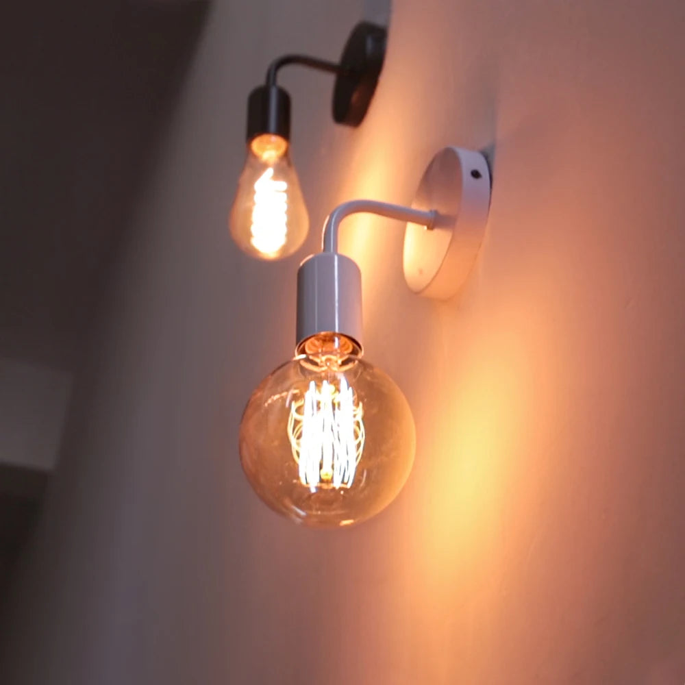 applique murale moderne fer noir fixée mur base E27 luminaire minimaliste chambre coucher entréeétude
