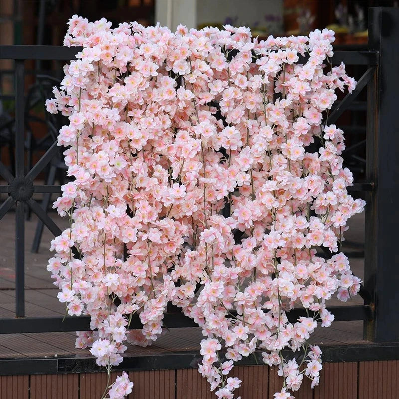 guirlande fleurs artificielles cerises rose clair décor mariage romantiqueintérieur festive