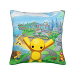 taies d'oreiller kawaii modernes imprimées dessins animés jaune vert bleu blanc non toxiques polyester