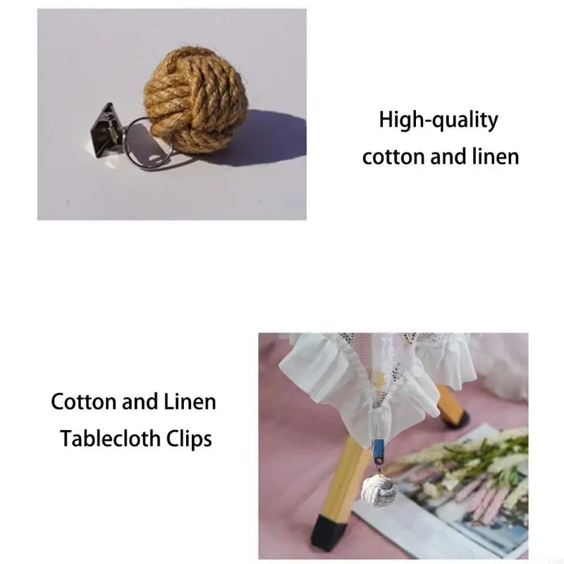 pinces linge décoratives rustique blanc beige marron clair tressé fil nœud clip métallique événements