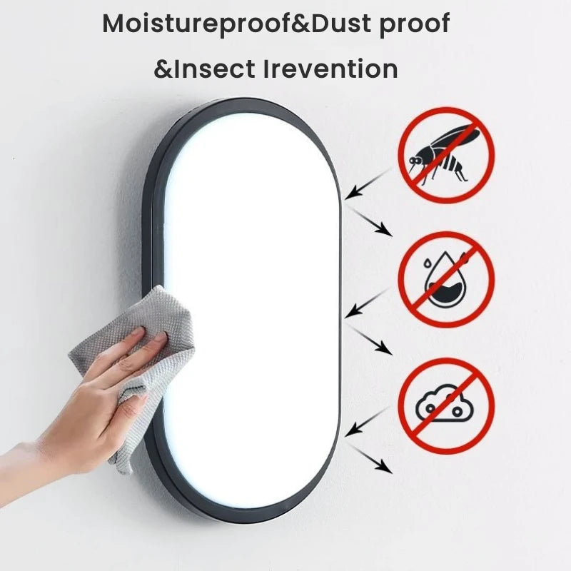 lampe murale moderne surface mounted extérieure led 15w 20w blanc ronde ovale étanche