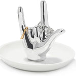 support bijoux main stylisée or argent rose gold blanc moderne