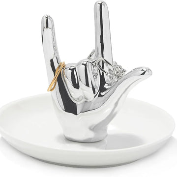 support bijoux main stylisée or argent rose gold blanc moderne