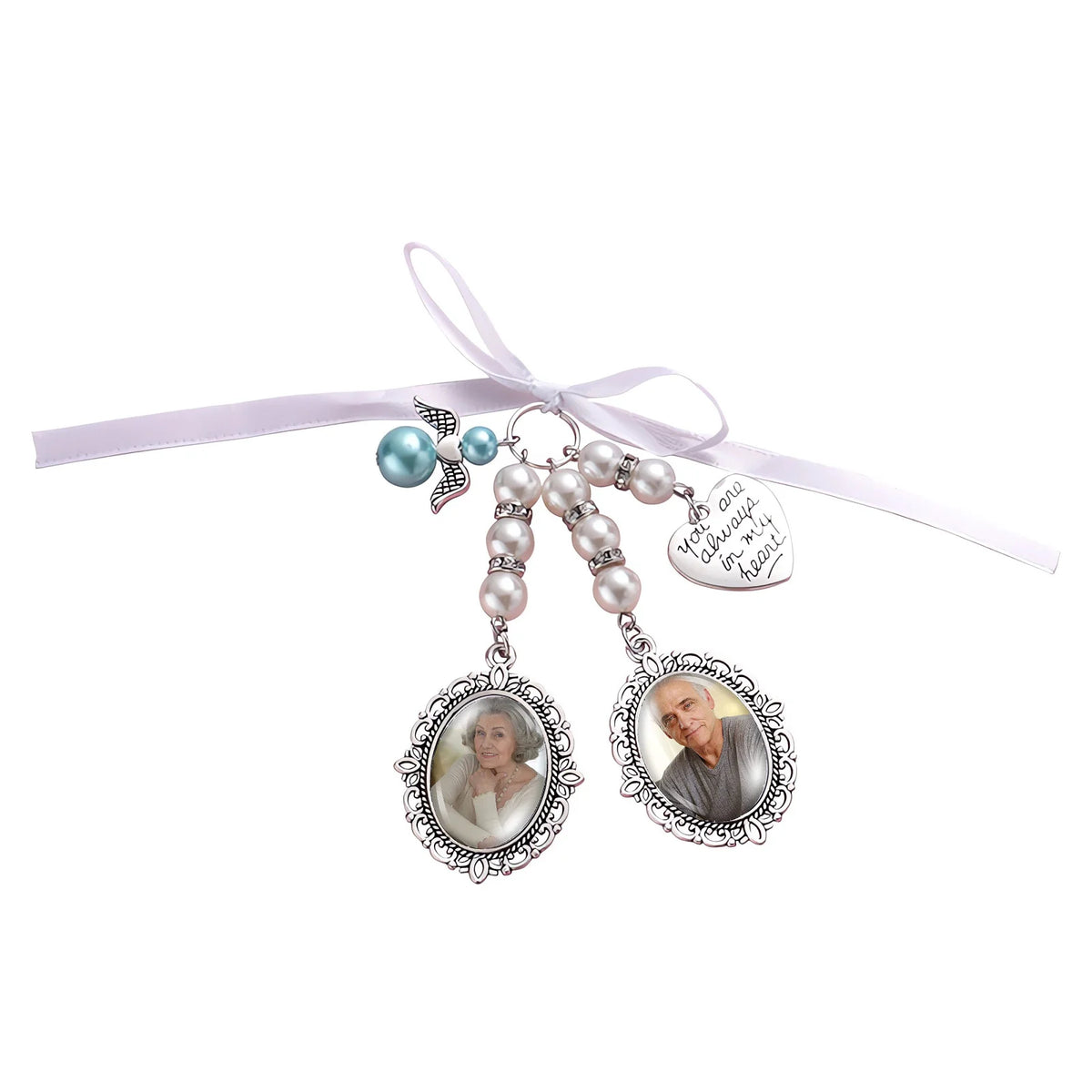 cadre photo argenté coeurs blanches vintage romantique clips transparents decoration mariage