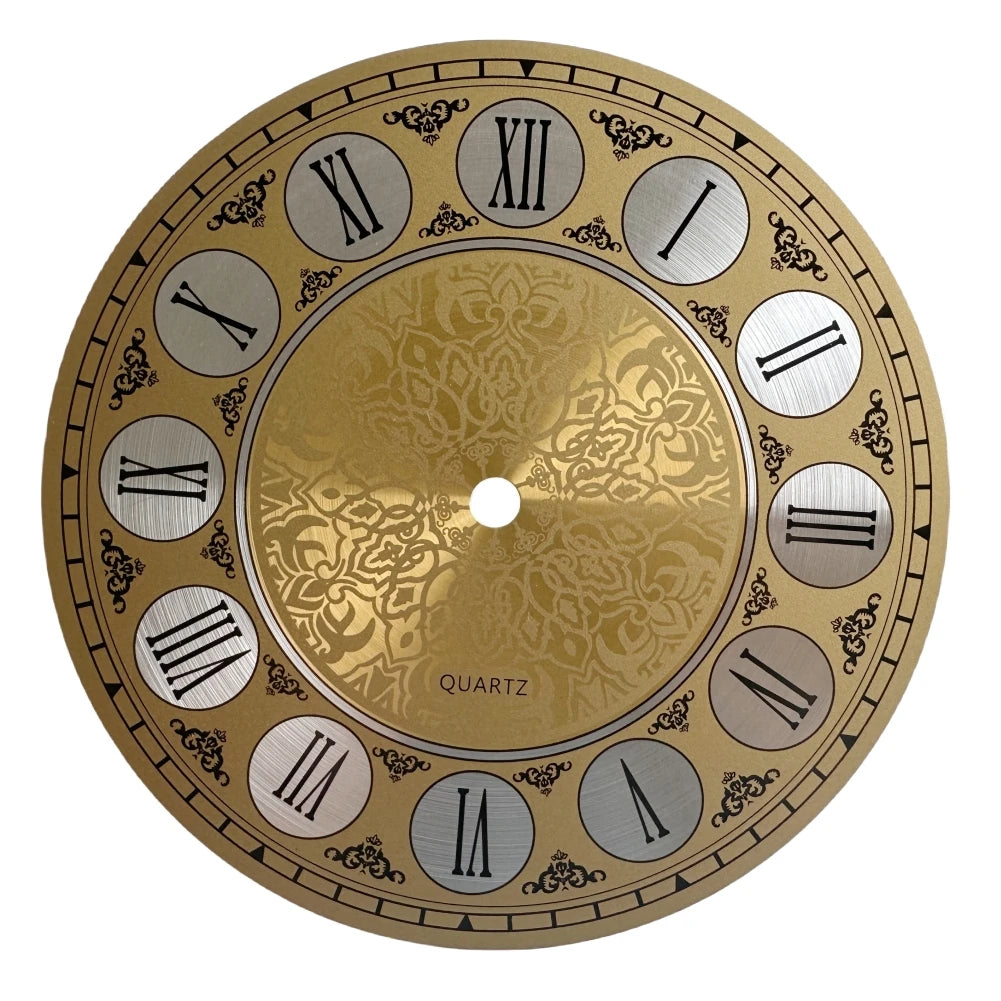 horloge murale aiguille nature morte ornement floral chiffres romains doré classique 180mm chambre salon