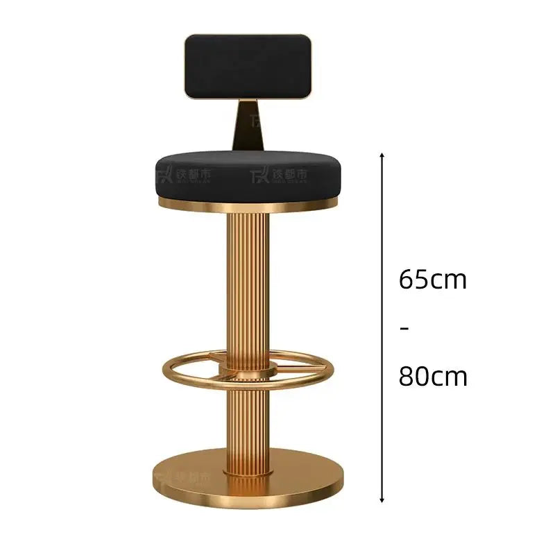 tabourets bar velours bleu marine gris rose contemporains assise dorée pieds métal adjustable