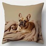 taies d'oreiller imprimées chien beige moderne taies d'oreiller décoratives polyester peachskin 45x45cm maison hospitalière
