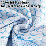 protège oreiller bleu clair broderie 3d motif hexagonal moderne confortable fermeture glissière coton polyester