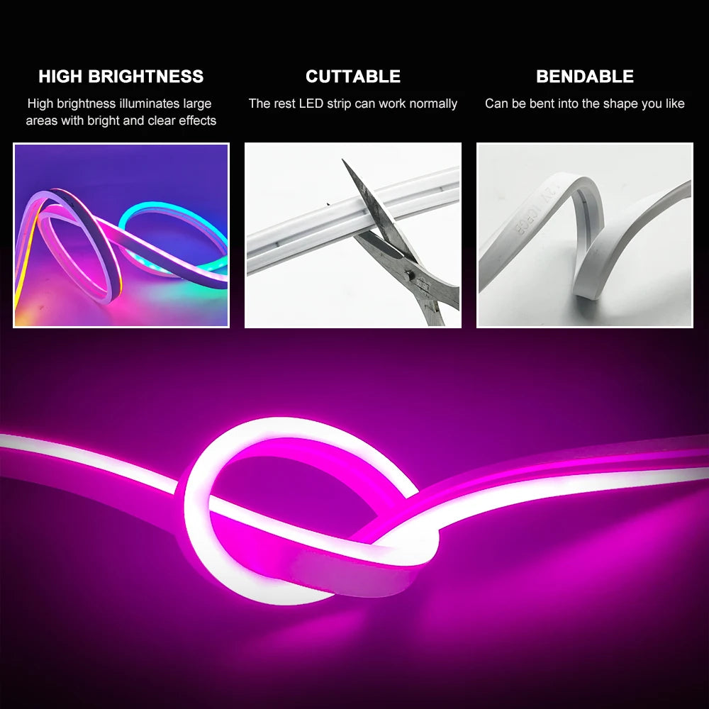 ruban led flexible blanc moderne 12v 96leds/m ip67 connecteurs entree sortie 50000h