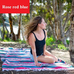 couverture couverture sol boho chic rayures géométriques coton recyclé grande taille
