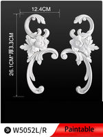 appliques decoratives sculptees floral classique blanc meubles deco mur opacite grande taille DIY
