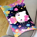 coussins décoratifs imprimés hello kitty bleu blanc rose vert jaune polyester cartoon salon lit