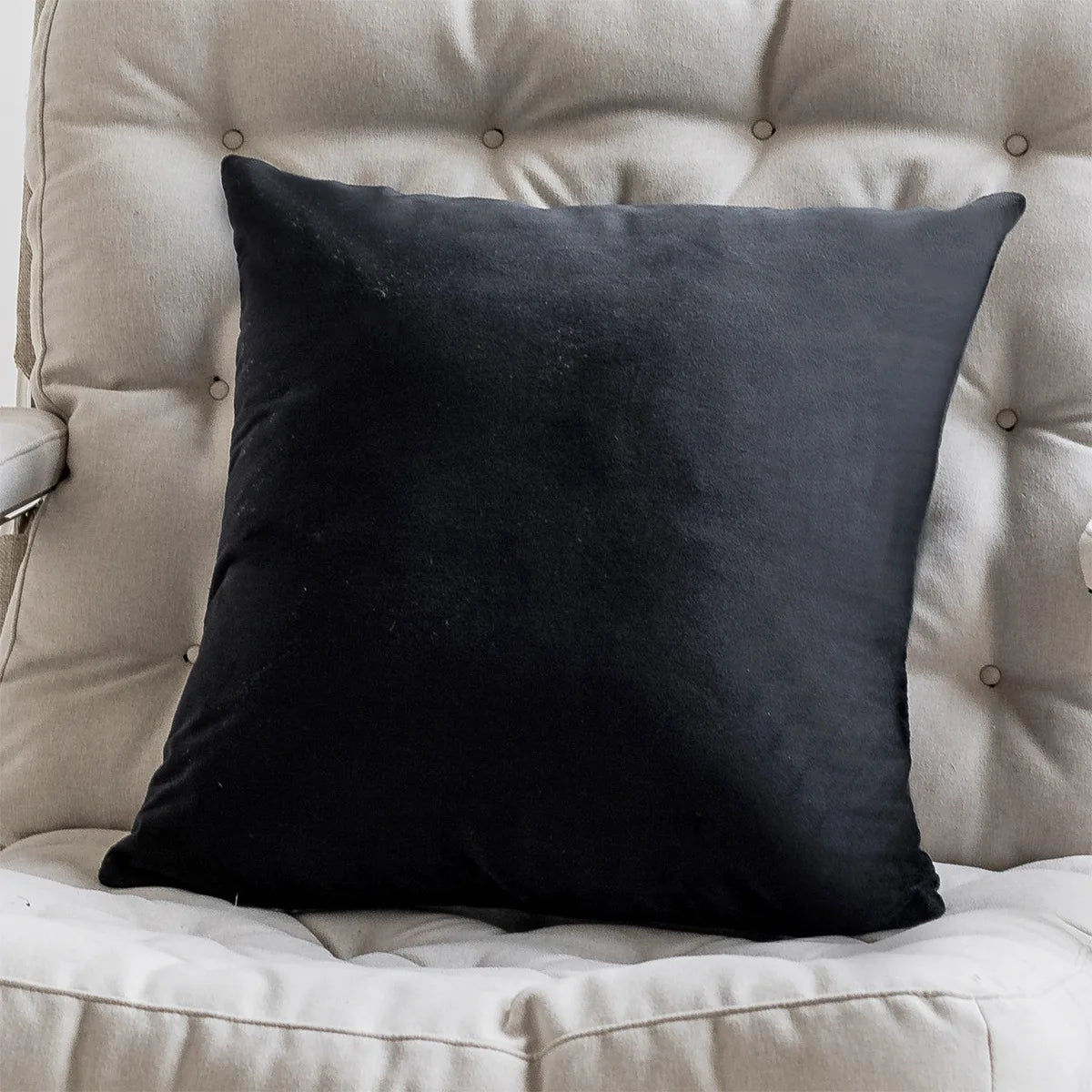 housse coussin jacquard motif forêt tropicale noir vert beige blanc décor maison voiture 45x45cm