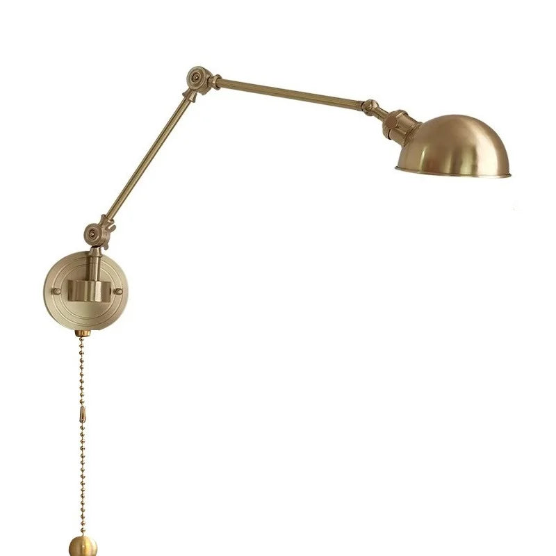 lampe murale industrielle dorée lisse fixée mur interrupteur câble électrique moderne cuisine chambre