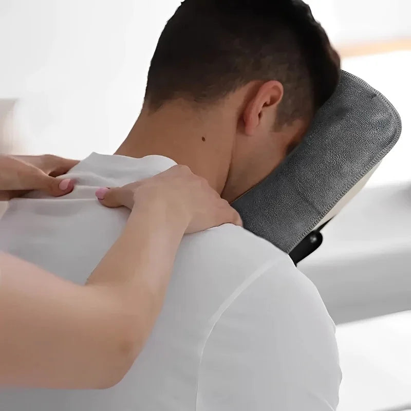 masseur tête coussin velours doux gris grande taille réutilisable face massage confortable non tissé