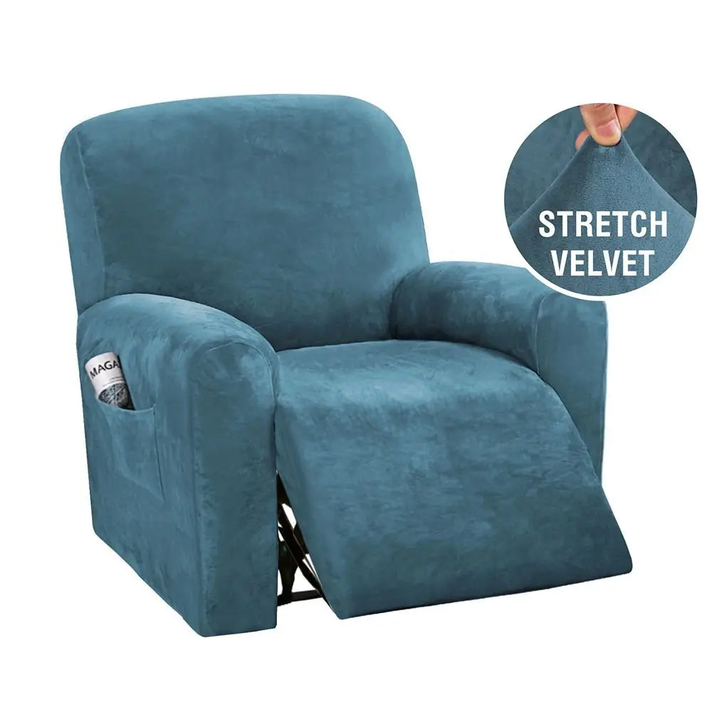 housses fauteuil velours stretch antidérapantes poche élastiques moderne gris bleu marine Bordeaux