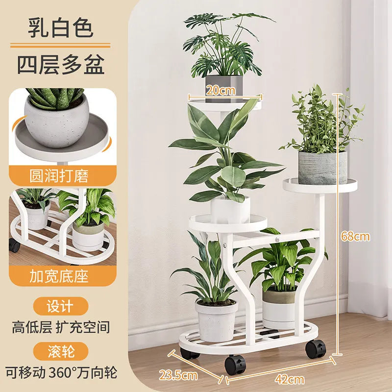 support plantes métal moderne niveaux noir blanc doré vis fixations