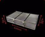 boite bijoux metal argente cadenas couvercle maille fine rangement moderne