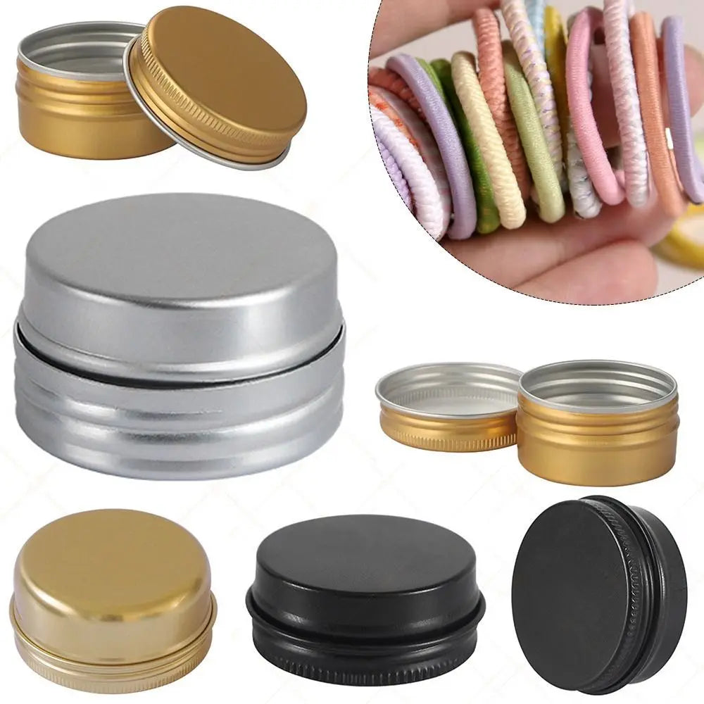 pots aluminium hermétiques rechargeables crème baume cosmétique moderne noir doré rose gris mat