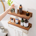 étagère murale moderne minimaliste bois naturel doré étagères clips métalliques
