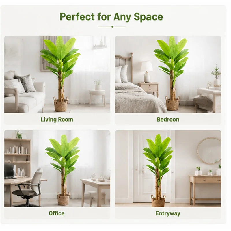 plante artificielle arbre bananier vert feuilles grandes moderne intérieur décoration maison shopping malls