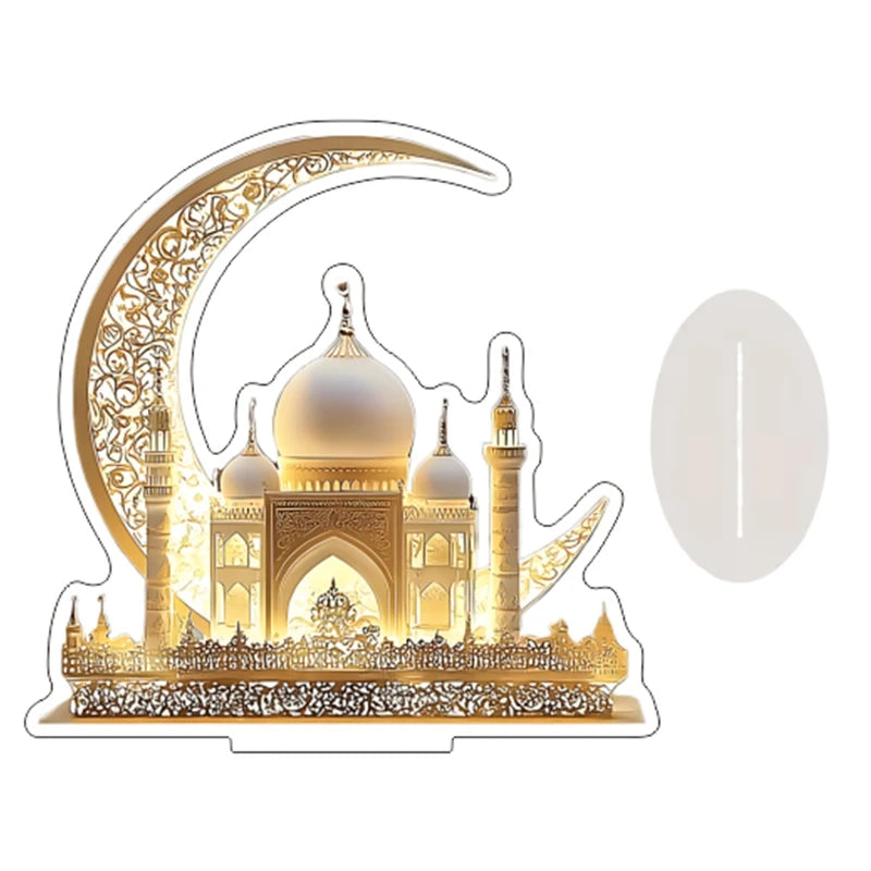 décoration figurines transparentes croissant lune motifs orientaux sorcières fées mosquées étoiles dragons fantaisie