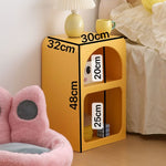rangement moderne minimaliste table nuit meubles chambre coucher blanc jaune noir