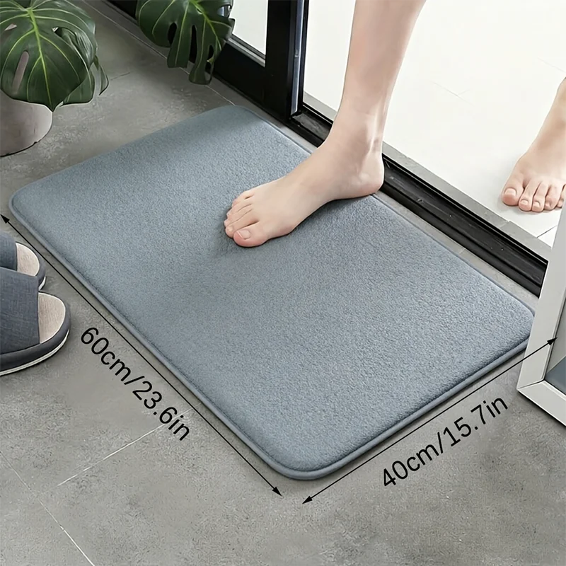 tapis sol absorbant polyester antidérapant salle bain beige bleu marine gris moderne
