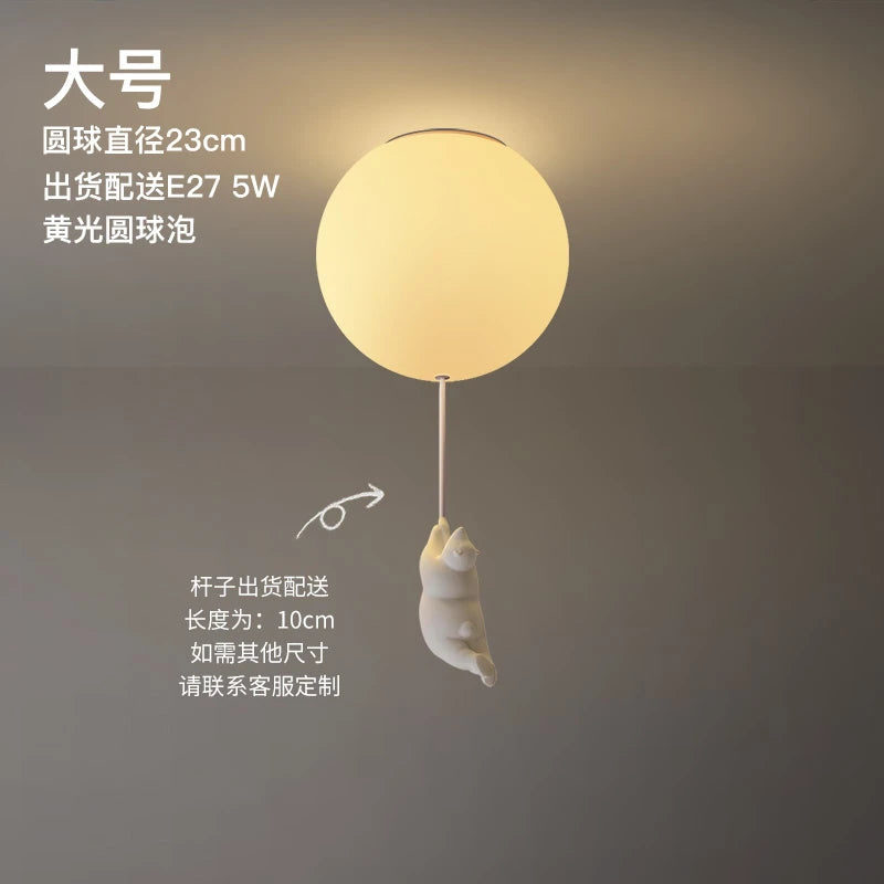 lampe suspendue ours blanc moderne boules lumineuses éclairage quotidien résine acrylique