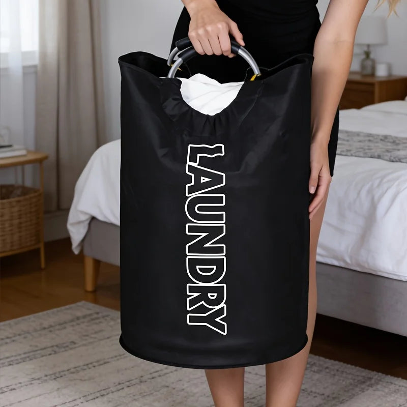 sac linge noir pliable oxford moderne poignées métalliques durable rangement textile grande capacité