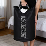 sac linge noir pliable oxford moderne poignées métalliques durable rangement textile grande capacité