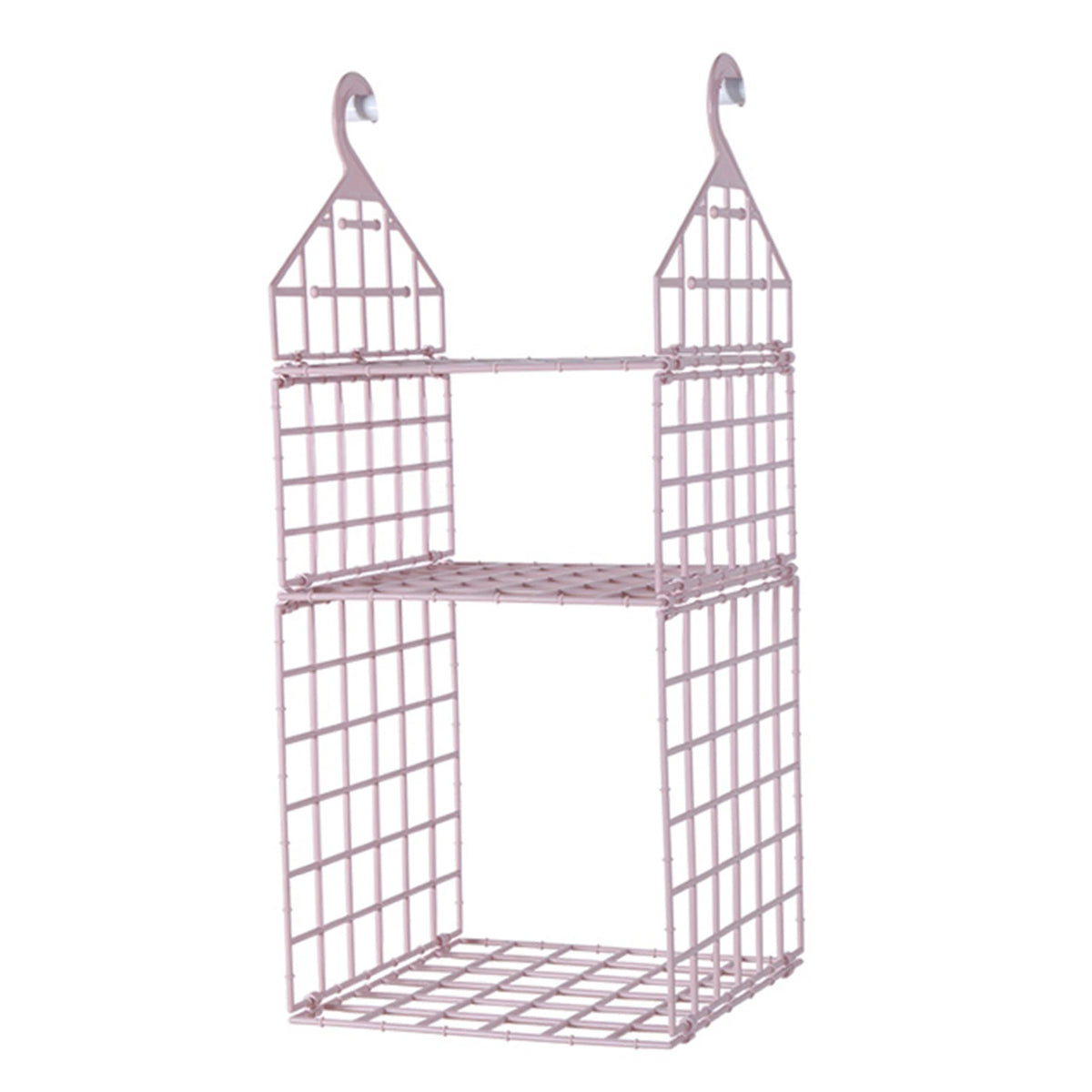 étagère suspendue moderne rose pâle étages hooks rangement serviettes pulls