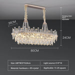 lustre pendentif cristal transparent feuilles dorées salon étude classique 2000 82000lm 90 260v