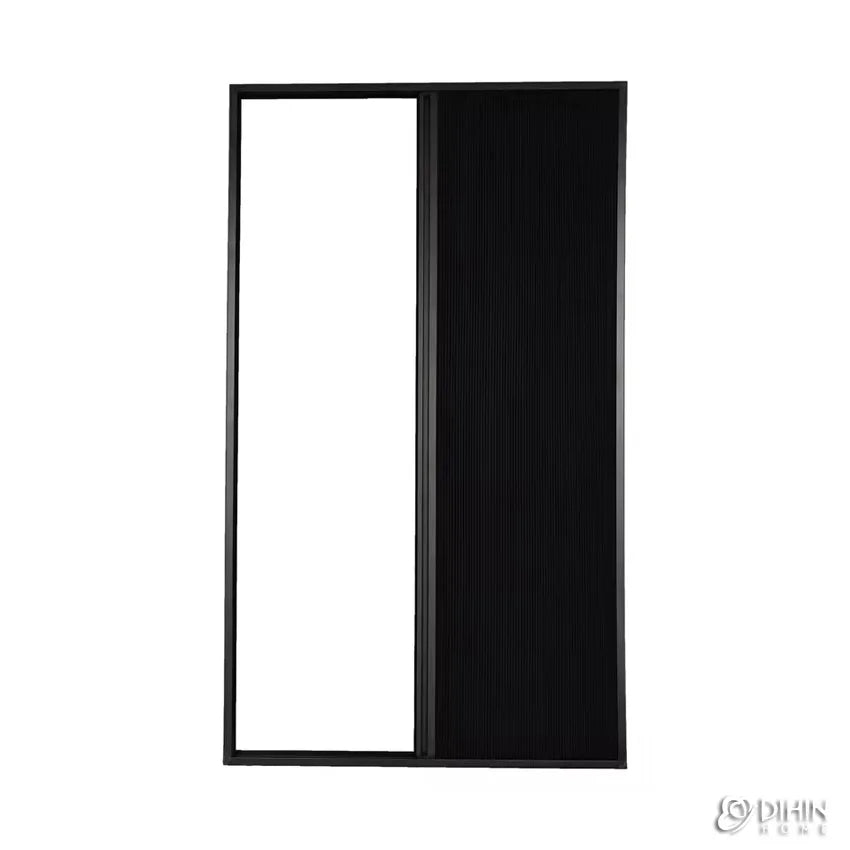 rideau volet tissu noir intégré latéral extérieur oriel occultant moderne verticaux