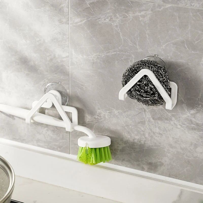porte éponge support brosse récurer égouttoir rangement moderne minimaliste blanc jaune gris vert