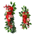 guirlande florale artificielle romantique rose pivoine feuilles vertes intérieur décoration maison anniversaire mariage